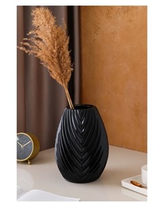 Ваза керамическая Юка настольная чёрная 25 см Керамика ручной работы
