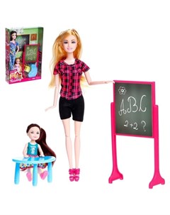 Кукла модель шарнирная Первая учительница с малышкой и аксессуарами Nnb