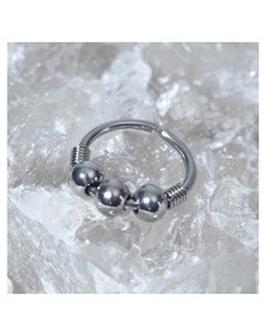 Пирсинг в нос Шарики кольцо D 8мм цвет серебро Nnb
