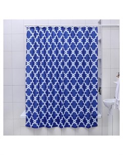 Штора для ванной комнаты Марокко 180 180 см полиэстер цвет синий Доляна