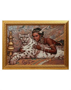 Гобеленовая картина Красавица с белым тигром 40х57 47 64 см Nnb