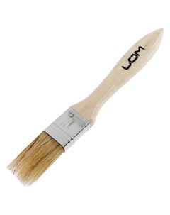 Кисть плоская натуральная щетина деревянная ручка 1 25 мм Lom