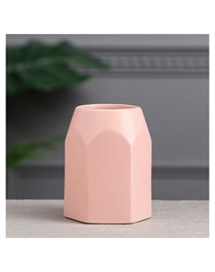 Ваза керамическая Грань настольная розовая 10 см Керамика ручной работы