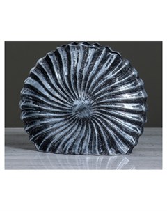 Ваза керамическая Ракушка настольная серая 28 см Керамика ручной работы