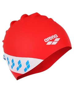 Шапочка для плавания Arena Team Stripe Cap 001463477 цвет красный силикон Nnb