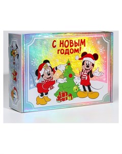 Коробка подарочная складная С новым годом микки маус 31х22х9 5 см Disney