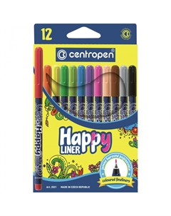 Набор капиллярных ручек Happy Liner 0 3 мм 12 цветов Centropen