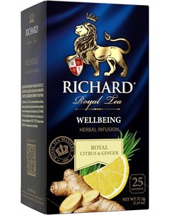 Чайный напиток Royal Citrus Ginger Wellbeing фруктово травяной 25 сашет Richard