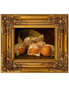 Репродукция картины корзина с апельсинами золотой 34x39x4 см Object desire