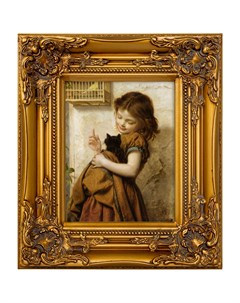 Репродукция картины любимый питомец золотой 34x39x4 см Object desire