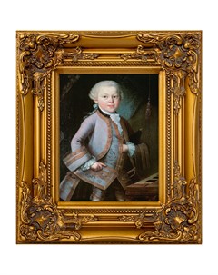 Репродукция картина портрет вольфганга амадеуса моцарта золотой 34x39x4 см Object desire