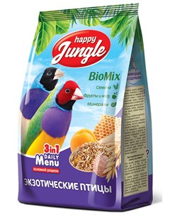 Сухой корм для экзотических птиц 0 5 кг Happy jungle