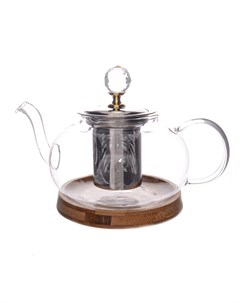 Чайник заварочный с металлической колбой на подставке 1 л прозрачный Royal classics