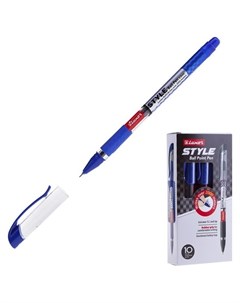 Ручка шариковая Style узел 0 7 мм чернила синие резиновый упор Luxor