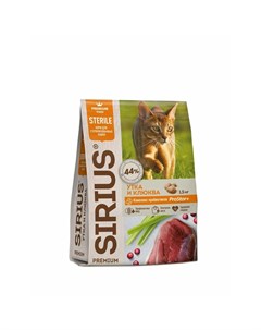 Сухой корм для стерилизованных кошек с уткой и клюквой 1 5 кг Сириус