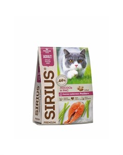 Сухой корм для взрослых кошек с лососем и рисом 1 5 кг Сириус