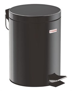 Ведро контейнер для мусора с педалью Classic 5 литров черное глянцевое металл Лайма
