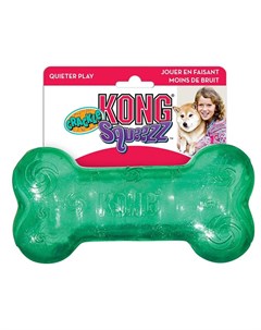 Игрушка Squezz Crackle хрустящая косточка для собак средняя 15х4см в ассорт Kong