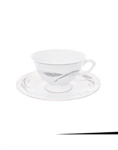 Набор чайных пар серебряные колосья классическая чашка белый Repast