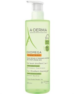 Exomega Control Очищающий гель 2 в 1 для тела и волос 500 мл A-derma