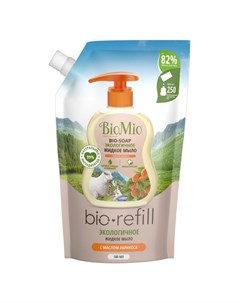 Экологичное жидкое мыло с маслом абрикоса сменный блок 500 мл Refill Мыло Biomio