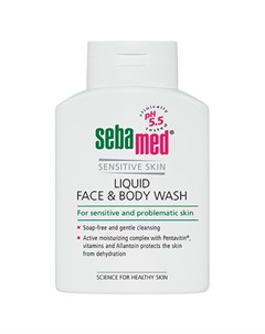 Гель для лица и тела очищающий Liquid face and body wash 200 мл Sensitive Skin Sebamed