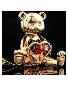 Сувенир Мишка с сердцем с кристаллами сваровски Swarovski elements