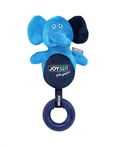Игрушка для собак Puppy Слоник с резиновым кольцом и пищалкой S M голубой 21 см Joyser