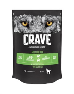 Корм для собак говядина и ягненок 1 кг Crave