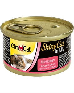 Корм для кошек ShinyCat с курицей и крабом 70 г Gimcat