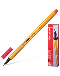Ручка капиллярная Линер Point 88 неоновая красная корпус оранжевый линия письма 0 4 мм 88 040 Stabilo