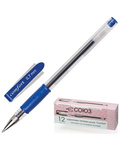 Ручка гелевая с грипом Comfort синяя корпус прозрачный узел 0 7 мм линия письма 0 4 мм РГ 166 01 Союз
