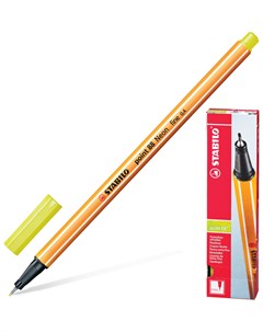 Ручка капиллярная Линер Point 88 неновая желтая корпус оранжевый линия письма 0 4 мм 88 024 Stabilo