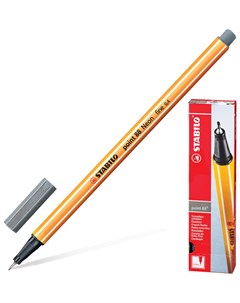 Ручка капиллярная Линер Point 88 темно серая корпус оранжевый линия письма 0 4 мм 88 96 Stabilo