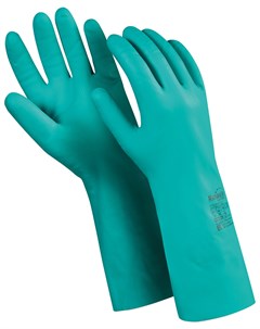 Перчатки нитриловые Дизель хлопчатобумажное напыление размер 9 L зеленые N f 06 Manipula