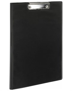 Папка планшет А4 340х240 мм с прижимом и крышкой картон пвх черная 221488 Brauberg