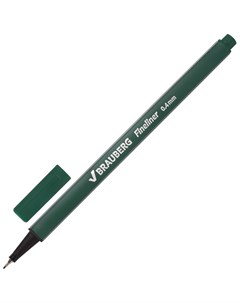 Ручка капиллярная Линер Aero темно зеленая трехгранная металлический наконечник линия письма 0 4 мм  Brauberg