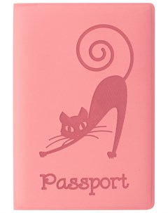 Обложка для паспорта мягкий полиуретан Кошка персиковая 237615 Staff