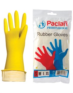Перчатки хозяйственные латексные х б напыление размер S Малый желтые Professional Paclan