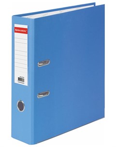 Папка регистратор с покрытием из пвх 80 мм с уголком голубая Удвоенный срок службы 227197 Brauberg