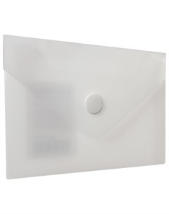 Папка конверт с кнопкой малого формата 74х105 мм А7 для визиток матовая прозрачная 0 18 мм 227325 Brauberg