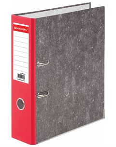 Папка регистратор усиленный корешок мраморное покрытие 80 мм с уголком красная 228029 Brauberg