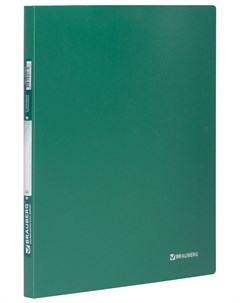 Папка с боковым металлическим прижимом стандарт зеленая до 100 листов 0 6 мм 221627 Brauberg