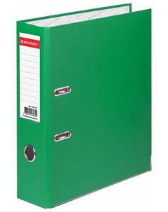 Папка регистратор с покрытием из пвх 80 мм с уголком зеленая Удвоенный срок службы 227193 Brauberg