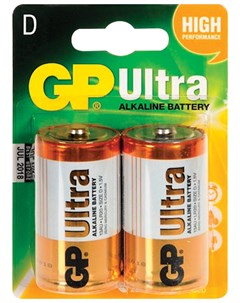 Батарейки GP Ultra D Lr20 13а алкалиновые комплект 2 шт блистер 13au cr2 Gр