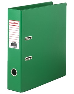 Папка регистратор с двухсторонним покрытием из пвх 70 мм светло зеленая 222654 Brauberg
