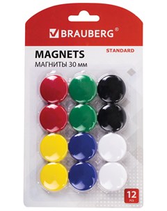 Магниты Standard 30 мм набор 12 шт 237472 Brauberg