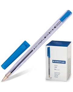 Ручка шариковая Stick Document синяя корпус прозрачный узел 1 2 мм линия письма 0 5 мм 430 M 03 Staedtler