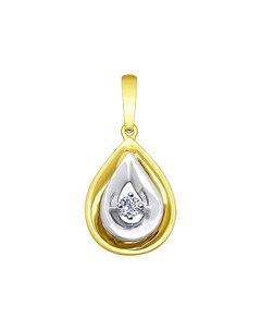 Подвеска из комбинированного золота с бриллиантом Sokolov diamonds