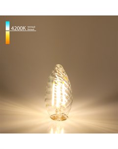 Светодиодная лампа Свеча витая F 7W 4200K E14 прозрачный BL1 Eurosvet